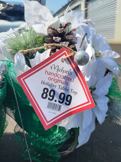 SET OF 3 HOLIDAY ROUND TREE PORCELAIN ORNAMENTS $30.00 CRYSTAL BABY CRIB $ 40.00 CRYSTAL CANDY/MINT...