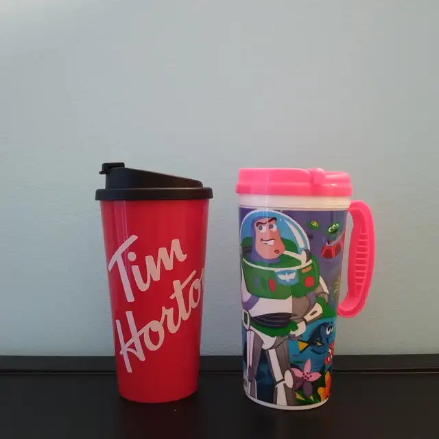 Set of 2 Travel Mugs - Tim Hortons & Disney World Souvenir Tumbl