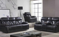 Spencer Stunning  Leather Sofa Set in Espresso Starting at $1299