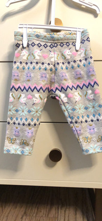 Baby girl leggings (lined for extra warmth) - 6 months size