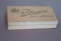 VINTAGE DUTCH "RINGERS SPECIALITEITEN" CIGAR WOOD STORAGE BOX