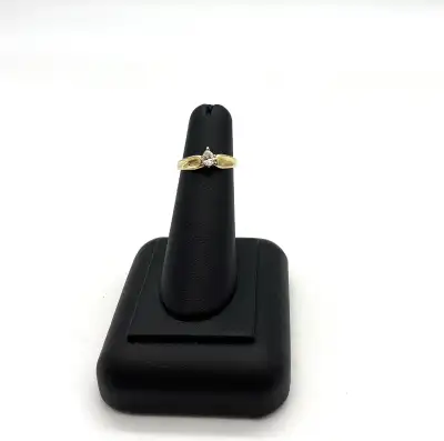 14KT Yellow & White Gold Pear Shape Diamond Ring -Appraisal $260
