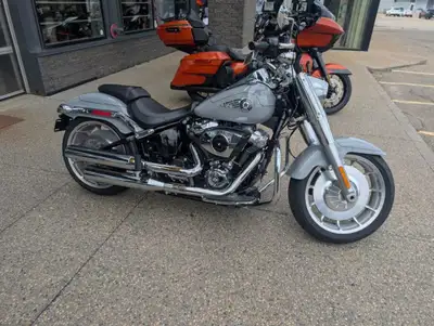 Out the door price $24,987.90 Like new 2025 Harley-Davidson Fat Boy with only 9,381 km. New tires an...