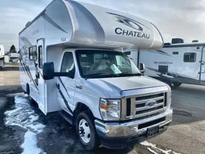 Thor Motor Coach Chateau 22B Class C gas motorhome highlights: Private Bedroom Bunk Over Cab Rear Co...
