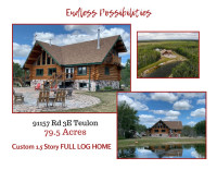 Custom Log Home 5000 sf; 9 BR; 4 Bathrooms