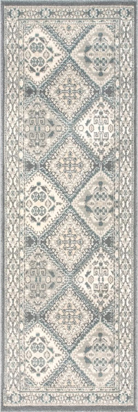 nuLOOM Becca Vintage Tile Runner Rug, 2' 6" x 6', Charcoal