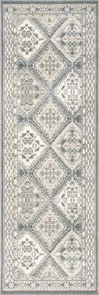 nuLOOM Becca Vintage Tile Runner Rug, 2' 6" x 6', Charcoal