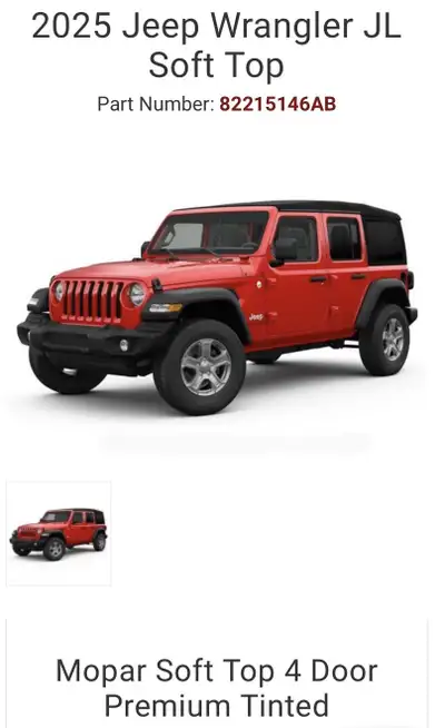 NEW Jeep Wrangler JL Soft Top For Sale, Delivery available, Brand New In Box, 2018-2026 Jeep Wrangle...