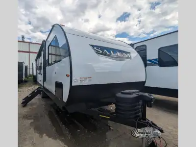 Forest River Salem travel trailer 24VIEW highlights: Rear Kitchen L-Shaped Sofa Front Private Bedroo...