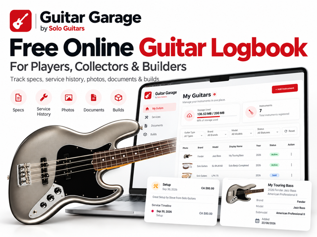 Free Online Guitar Logbook for Players, Collectors & Builders