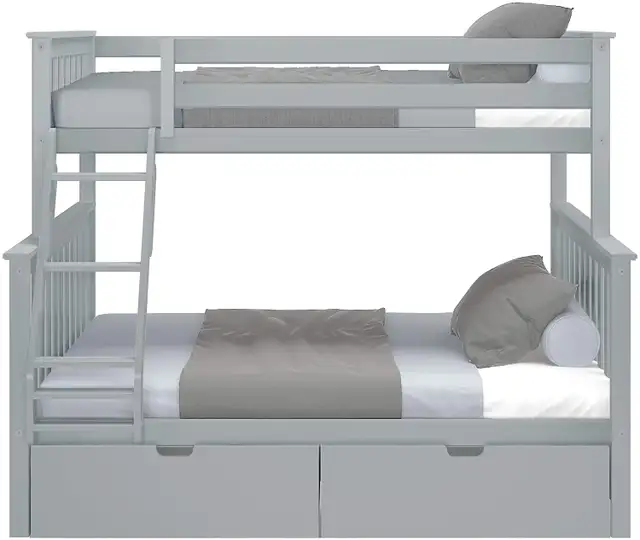 New Solid Wood Twin Over Full Bunk Bed with Storage Drawers in Other in Regina - Image 5