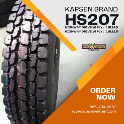 TAXES KAPSEN HS207 PREMIUM MID TO LONG HAUL HIGHWAY DRIVE TIRES HS207225 KAPSEN TRUCK TIRES OPEN SHO...
