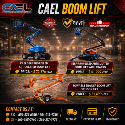 Finance!New CAEL Boom Lift Collection CERTFIED & WARRANTY INCLUDED 31,499 Explore Capital Auto Equip...