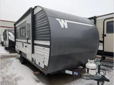 Winnebago Access travel trailer 18RK highlights: Rear Corner Bath Flip-Out Sofa Front Queen Bed Pass...