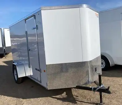 2025 Praire Road Cargo Trailer by Rainbow Trailers 6' x 12' V-nose 24" stoneguard 1 - 3500 lb. idler...