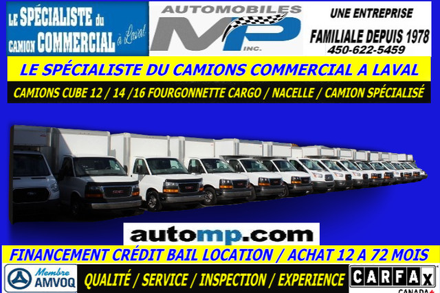 2013 A 2023  GMC SAVANA CUBE CHEVROLET EXPRESS  CUBE 12 14 16 OU dans Autos et camions  à Laval/Rive Nord