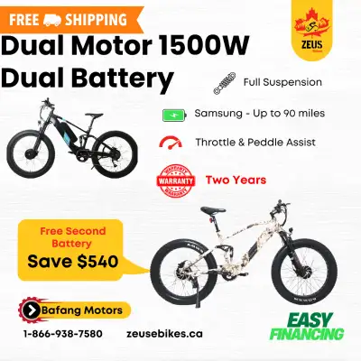 New 1500W Dual Motor Ebike - Dual Battery Mountain ebike, View more