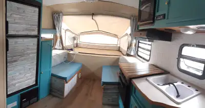 Hybrid Trailer 16 ft (total with hitch 21.10ft) Floor changed (2021) Full Size fridge (electric/prop...