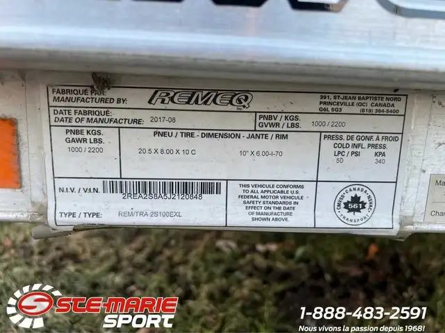 2017 Remeq 2S100EXL Remorque à motoneige double in Cargo & Utility Trailers in Longueuil / South Shore - Image 8