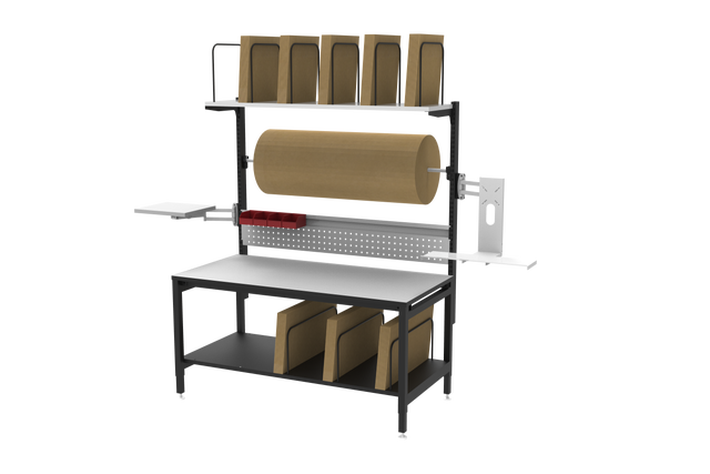 Industrial Table with Shelves, Pegboard & Dispenser Model 250470 in Other in Regina - Image 3