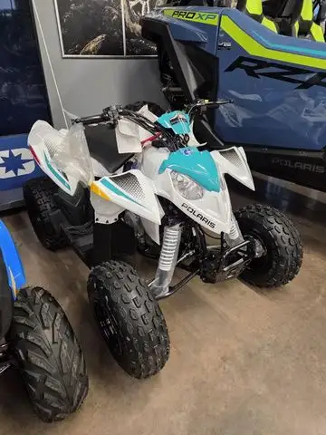 2025 POLARIS OUTLAW 110 EFI BRIGHT WHITE/RADIANT GREEN Financing and Accessories Available! Call Kir...