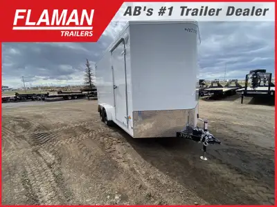 2026 Royal 7.5' x 14' + 2' V-Nose Enclosed Trailer Color: White Width: 7.5' Length: 14' Straight Wal...
