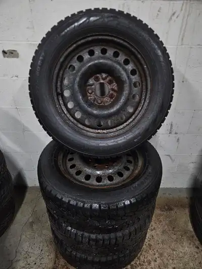 Good set of Nokian Nordman winter tires mounted on steel rims. Rims: 17" 5x114.3 Tires: Nokian Nordm...