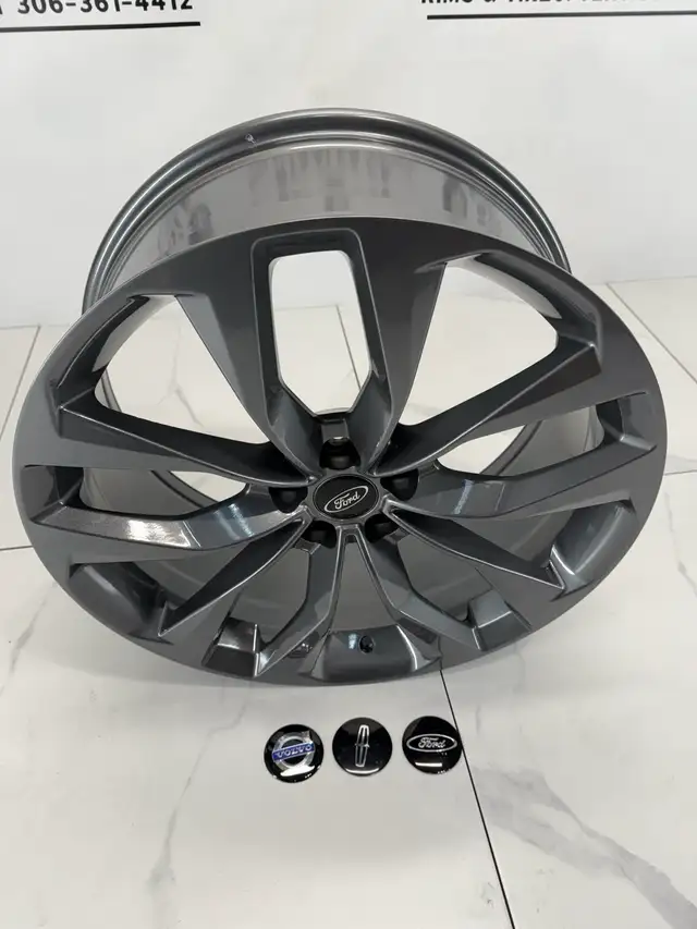 20x8.5 Gloss Gunmetal R325 Rims 5x108 Ford Edge in Tires & Rims in Saskatoon - Image 4