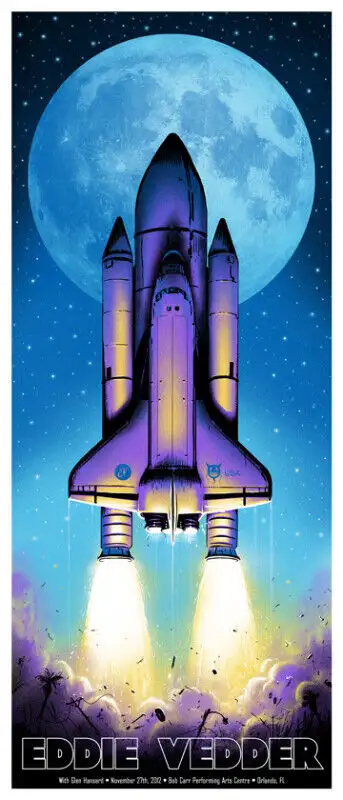 Wanted: Eddie Vedder Tour Orlando 2012 Soto Poster Space Shuttle