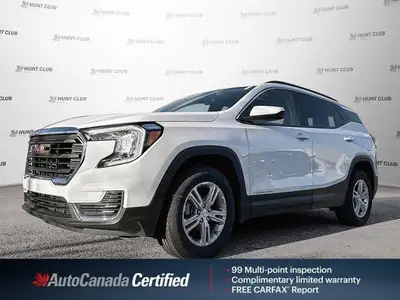 Experience the capable performance of the 2024 GMC Terrain SLE, a striking white Sport Utility ready...