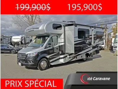 Classe C / B+ 24 pieds Mercedes Sprinter, Forest River Sunseeker MBS 2400 DSB + crics hydraulics Ext...