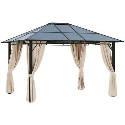 10' x 12' Outdoor Hardtop Gazebo with Polycarbonate Panel Roof,, View more