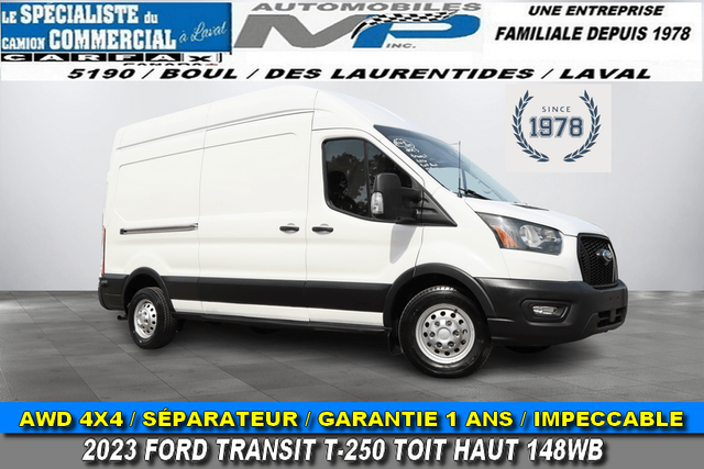 2023 Ford Transit T-250 AWD / 4X4 / HIGH-ROOF 148WB / IMMACULATE