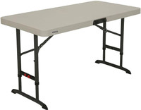 Lifetime Products 4-Foot Commercial Adjustable Folding Table New