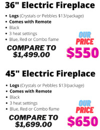 NEW Electric Fireplaces - save up to 70% off MSRP - IN STOCK