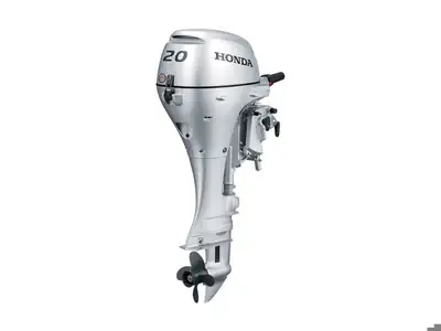 20hp, long shaft tiller, with electric start, and gas assist tilt. Comes with tank, hose and prop. 2...