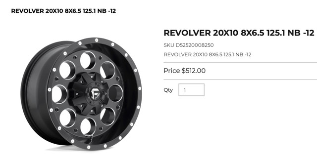 20x10 Fuel Revolver Rims 8x165 Dodge Ram GMC Chevy 2500 3500 in Tires & Rims in Saskatoon - Image 3