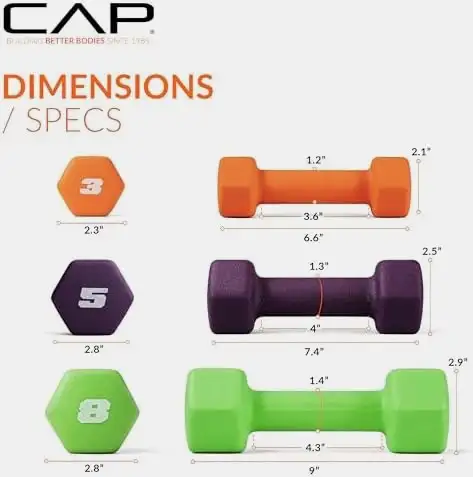 CAP Neoprene Dumbbells - Colour-Coded, Soft Grip in Exercise Equipment in Ottawa - Image 5
