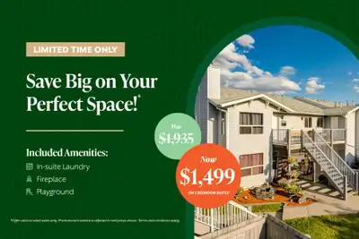 Amenities: Fireplace • Playground • In-suite Laundry Suite & Building: Spacious two-bedroom and thre...