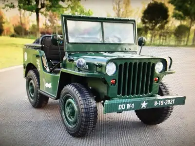 24 VOLT MILITARY WILLY JEEP 3 SEATER ELECTRIC RIDE ON TOY, View more