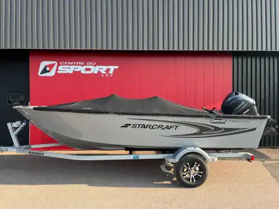 Starcraft 160 Freedom 2024 Moteur Yamaha Tiller 50 hp Housse de transport Remorque Karavan Galvanisé...