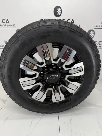Set of 4 Takeoffs Goodyear Wrangler All Terrain ALL WEATHER Tires ON 20" Factory OEM GMC Denali Rims...