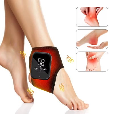 1 PACK of Heated Ankle Brace, Cordless Ankle Massager with 3 Heat Settings, 3 Vibration Modes, Recha...