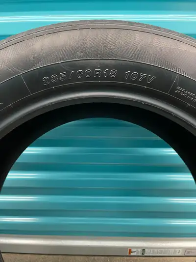 Pair2: 235/60R18 107V XL Yokohama G055. FIRM $140: Two Used All Seasons Tires. FIRM Tires Tread Dept...