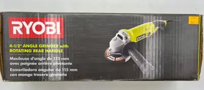 NEW Corded Ryobi Grinder (Model: ag464 ) $ 50+tax Item #65383 ***ALL ITEMS SOLD HAVE A THIRTY (30) D...