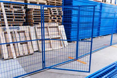 Temp Fence 6x10 Blue • Galvanized Panels • Event Barriers, View more
