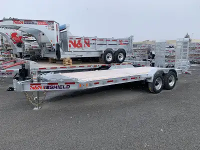 remorque ouverte flatbed plateforme plate forme deck over float Remorque a equipement triple essieux...
