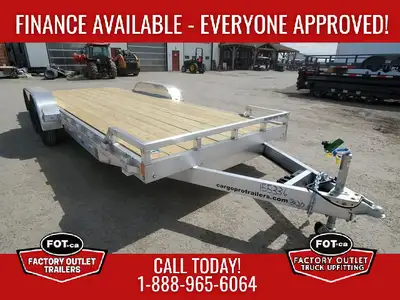 NEW 7x20ft CargoPro Open Wood Deck Car Hauler Trailer by Alcom - 2in x 8in Heat-Treated Decking - (2...