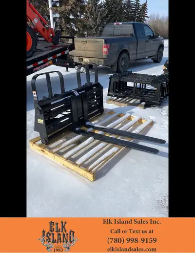 Available at Elk Island Sales Inc. - HLA Attachments and equipment HLA Power Tine Pallet Fork 48" ti...