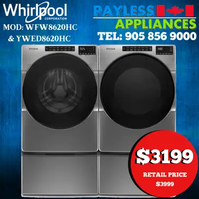 Whirlpool WFW8620HC 27" Front Load Washer With Steam, View more